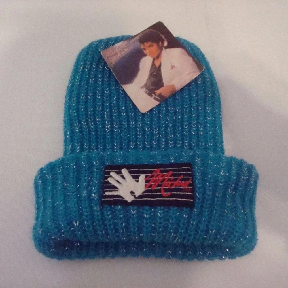 MICHAEL JACKSON THRILLER 80S BEANIE KNIT TOBOGGAN SKI HAT CAP VINTAGE 00S Y2K W1